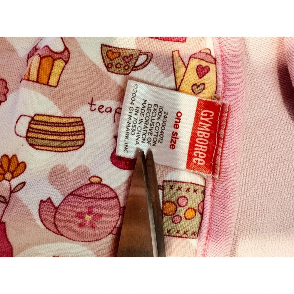 Gymboree Vintage 2004 Pink Tea Party‎ Cupcake Cotton Reversible Baby Blanket OS